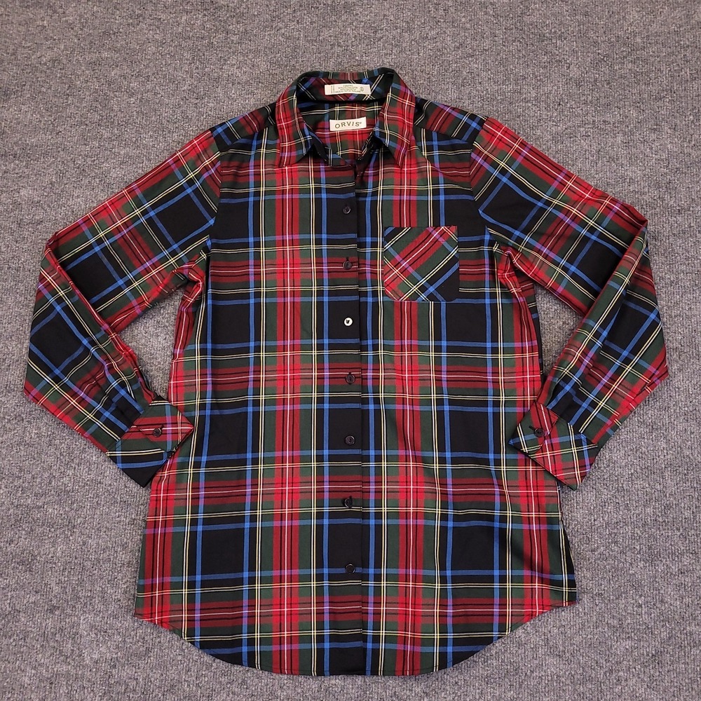 Orvis‎ Hiking Shirt Womens Sz 6 Scottish Tartan Plaid Pocket Workwear Gorpcore